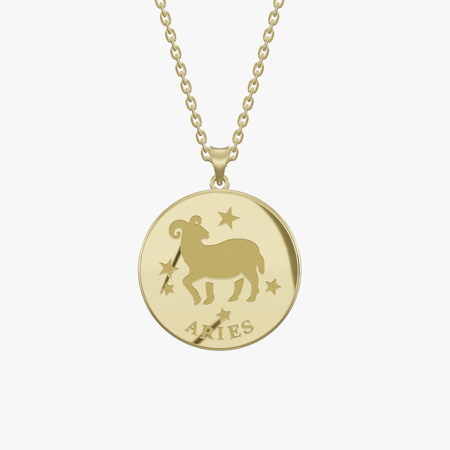 Aries Birth Month Gold Pendant